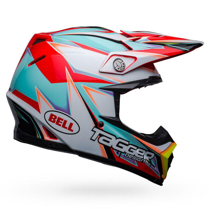 Bell Moto-9S Flex Tagger Edge MX Helmet White/Aqua
