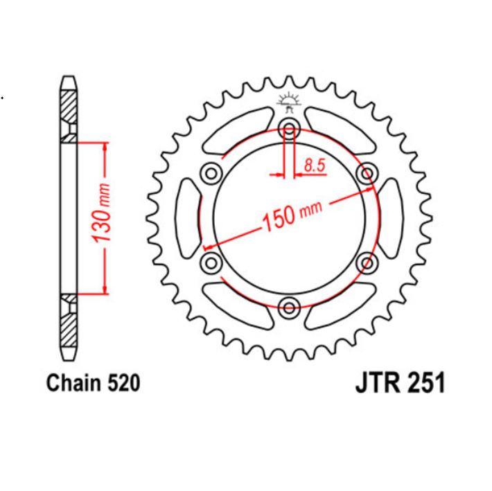 JT Sprocket Rear JTR251 50T