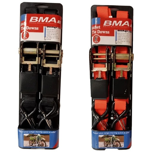 [BMA-RT13-W2FNK-2BP-ORG] BMA Tie Down Ratchet Snaphook & Keep Orange 2pc