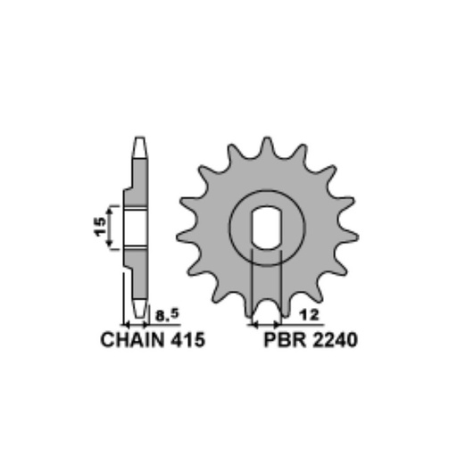 [PBR-2240-11] PBR Sprocket Front 2240-11 KTM50CC