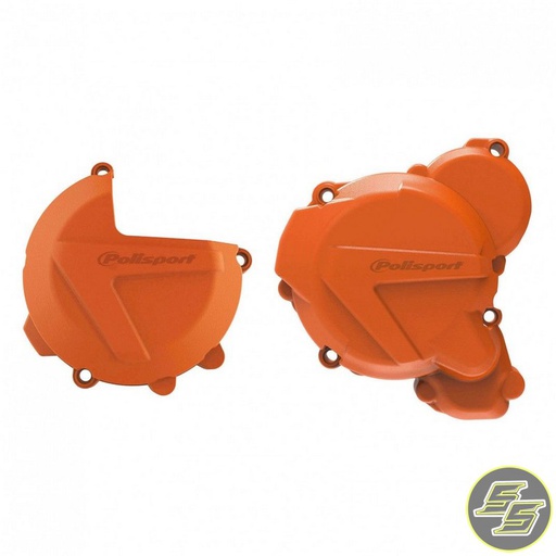 [POL-90969] Polisport Clutch &amp; Ignition Cover Protector Kit KTM | Husqvarna 250|300 &#39;17-21 Orange