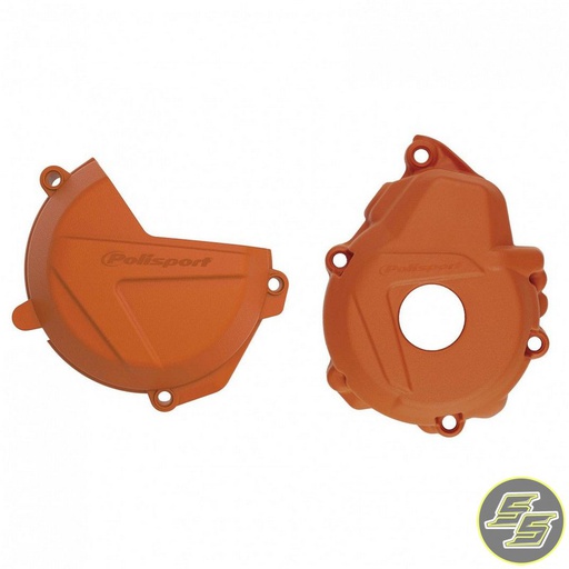 [POL-90983] Polisport Clutch &amp; Ignition Cover Protector Kit KTM | Husqvarna 250F|350F &#39;19-21 Orange