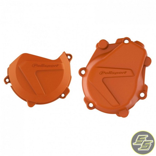 [POL-90986] Polisport Clutch &amp; Ignition Cover Protector Kit KTM | Husqvarna 450F &#39;16-21 Orange