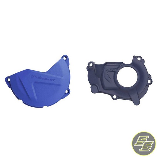 [POL-90948] Polisport Clutch &amp; Ignition Cover Protector Kit Yamaha YZ|WR450F &#39;18-21 Blue