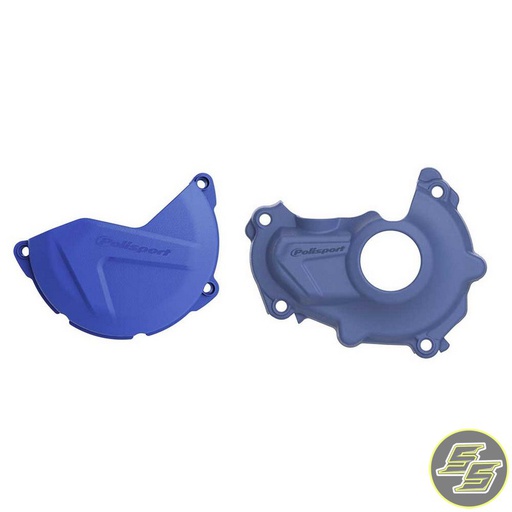 [POL-90946] Polisport Clutch &amp; Ignition Cover Protector Kit Yamaha YZ450F &#39;14-17 Blue