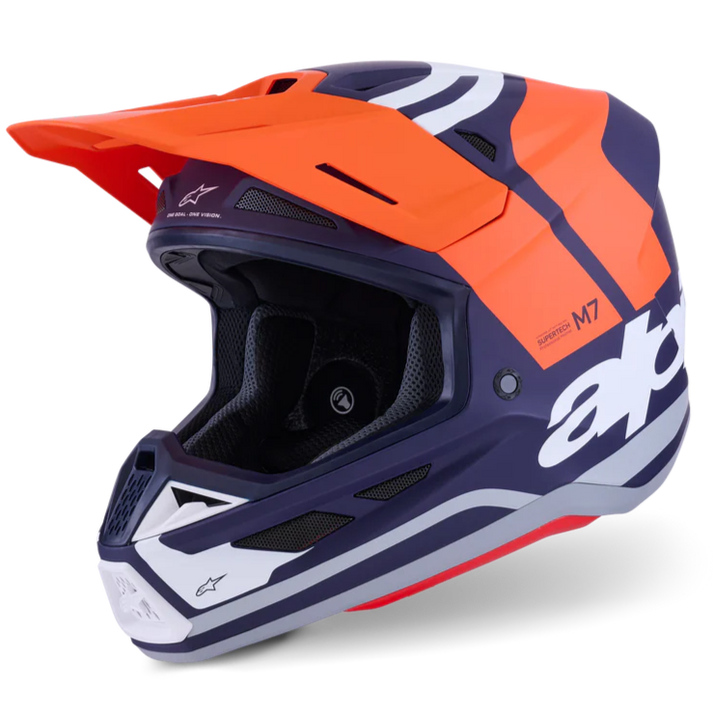 Alpinestars Supertech M7 Core Helmet Orange/Blue Matte ECE06