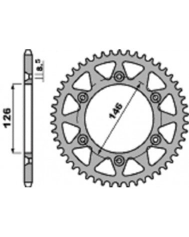 [PBR-0808-46] PBR Sprocket Rear Black 0808-46