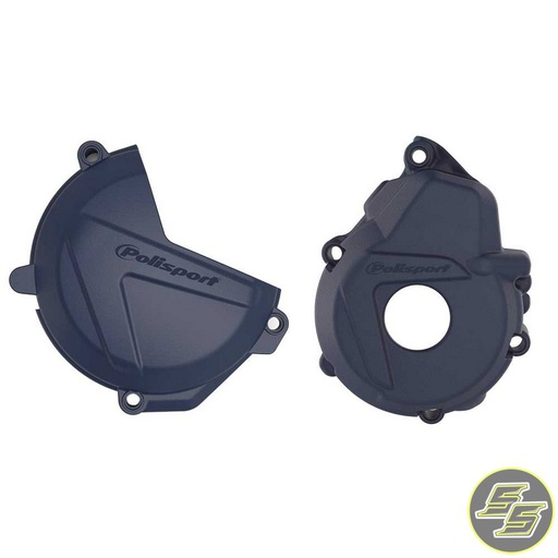 [POL-90997] Polisport Clutch & Ignition Cover Protector Kit KTM | Husqvarna 250F|350F '17-18 HQ Blue